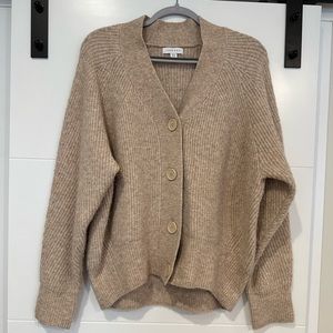 Topshop ribbed cardigan in oatmeal